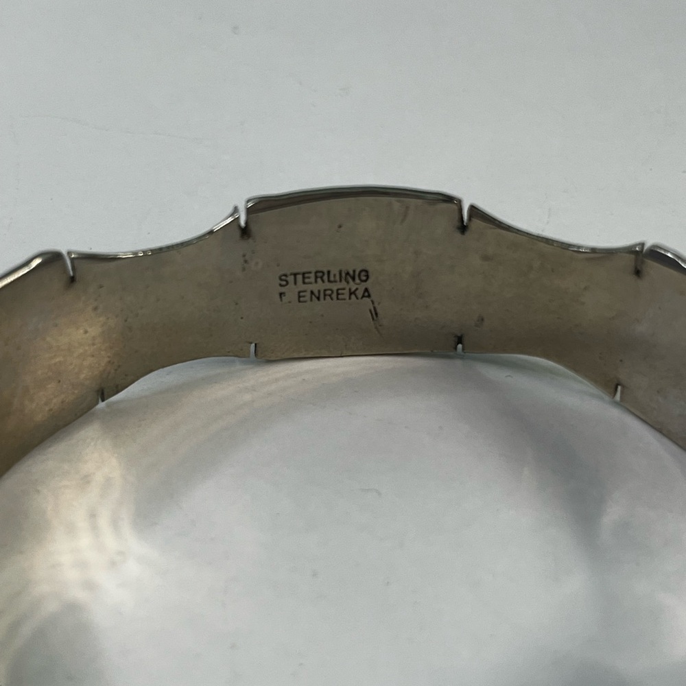 Vintage Sterling Silver Storyteller Style Bracelet‎ With Brass Overlay - Picture 6 of 7